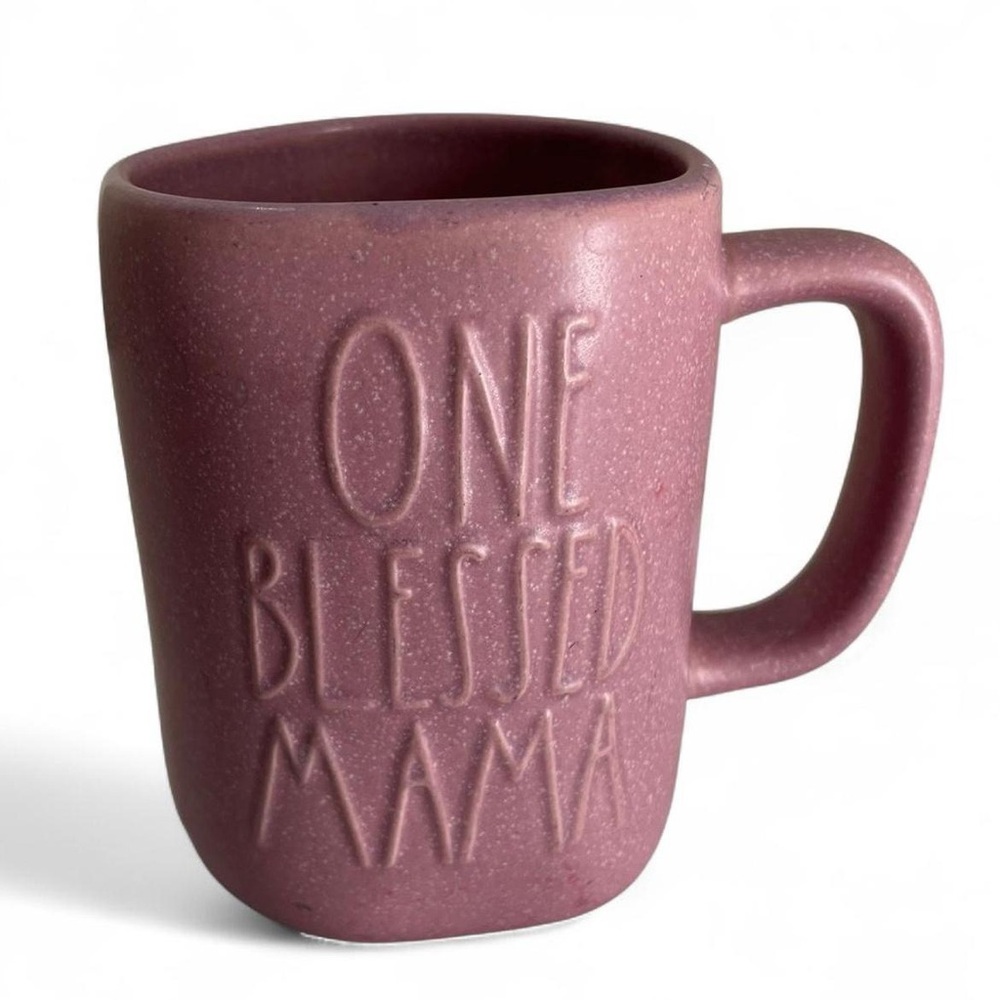 16 oz Rae Dunn One Blessed Mama Pink Speckled Ceramic Coffee Handle Mug Artisan